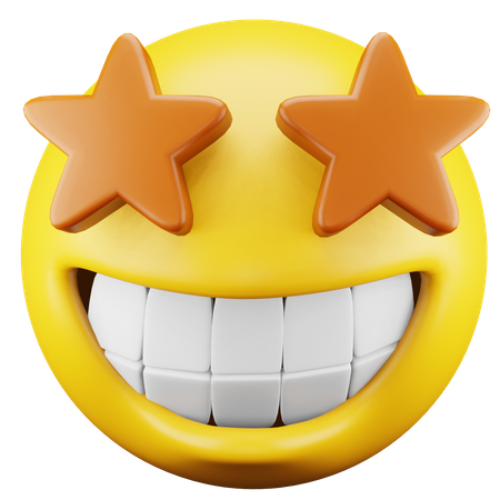 Von einem Stern getroffenes Emoji  3D Icon