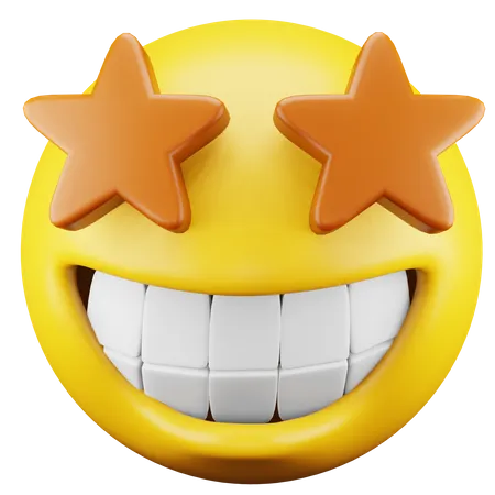 Von einem Stern getroffenes Emoji  3D Icon