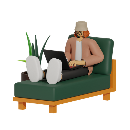 Von zu Hause aus arbeiten, die neue Normalität  3D Icon