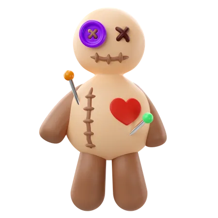 3 D Rendering Of Halloween Voodoo Doll Icon 3D Icon