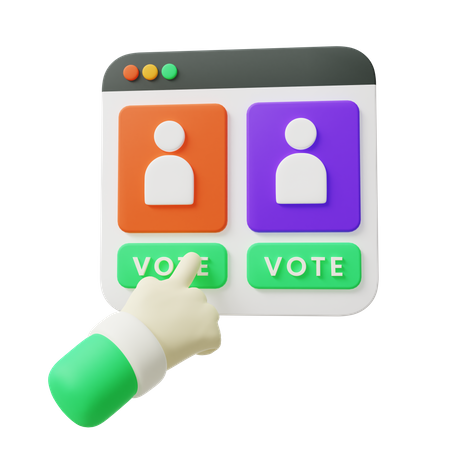 Votação on-line  3D Illustration