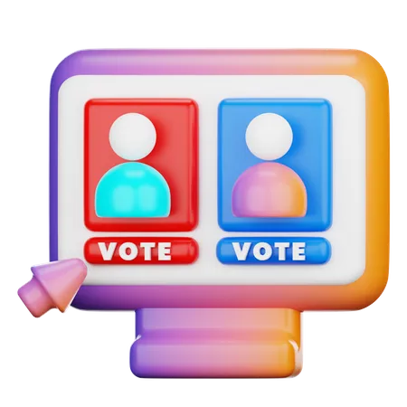 Votação on-line  3D Icon