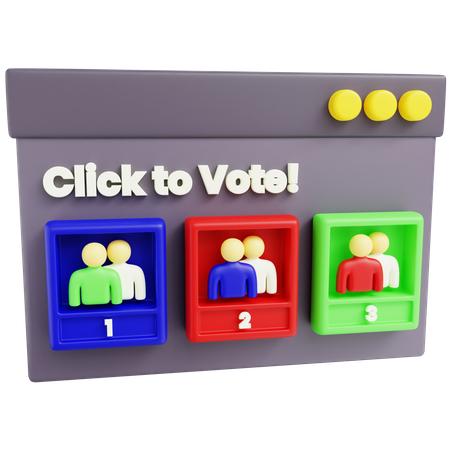 Votação on-line  3D Icon