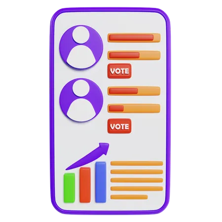 Votación en línea a través de la aplicación móvil  3D Icon