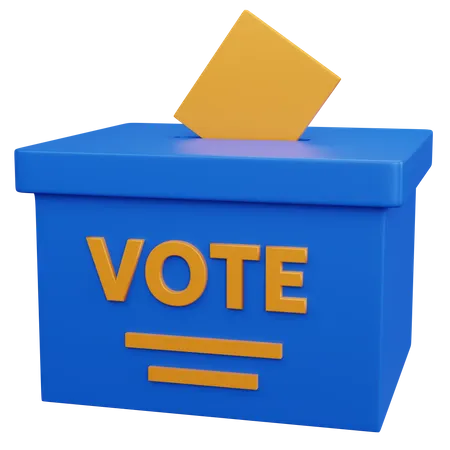 3 D Rendering Blue Vote Box Isolated 3D Icon
