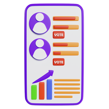 Vote en ligne via une application mobile  3D Icon