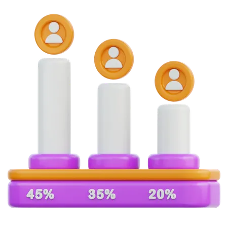 Vote percentage  3D Icon