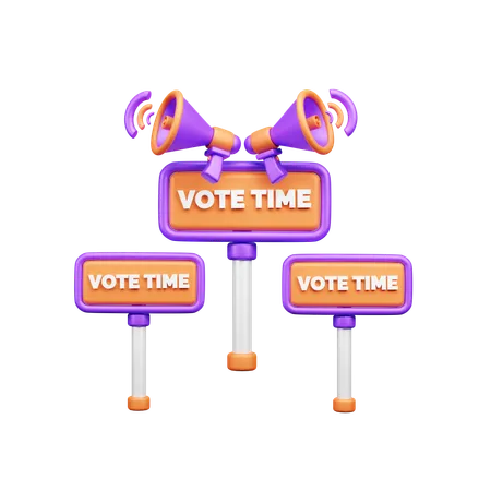 Vote Time Announcement  3D Icon
