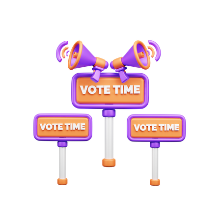 Vote Time Announcement  3D Icon