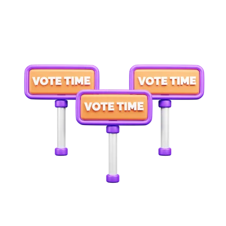Vote Time Banner  3D Icon