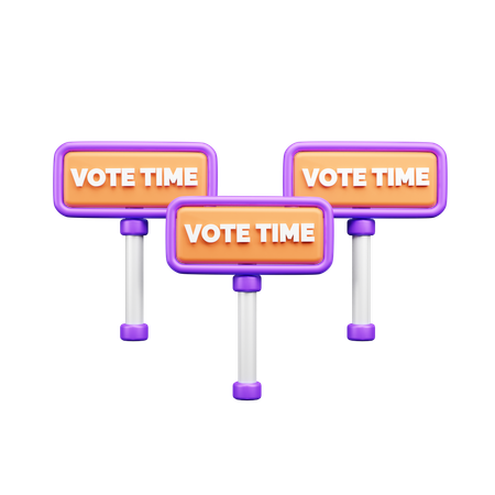 Vote Time Banner  3D Icon