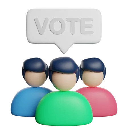 Voters People Poll 3D Icon