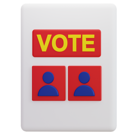 Voting ballot  3D Icon