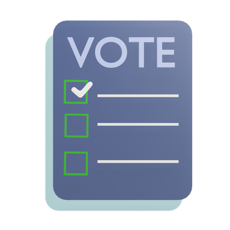 Voting list  3D Icon