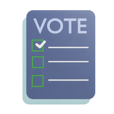 Voting list  3D Icon