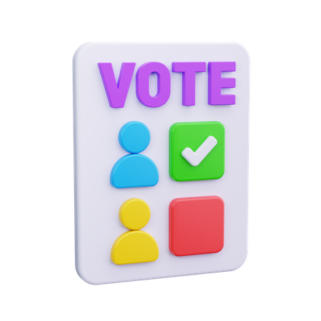 Voting Paper  3D Icon