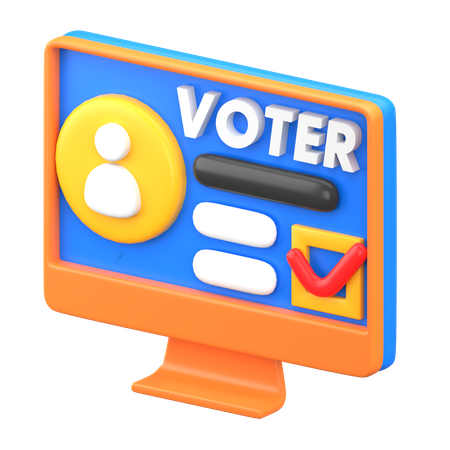 Votação on-line  3D Icon