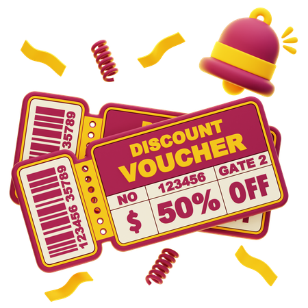 Voucher 50%  3D Icon