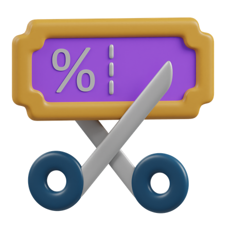 Voucher cortado  3D Icon