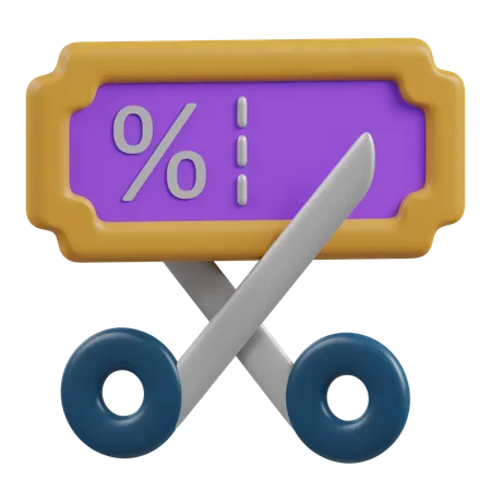 Voucher cortado  3D Icon