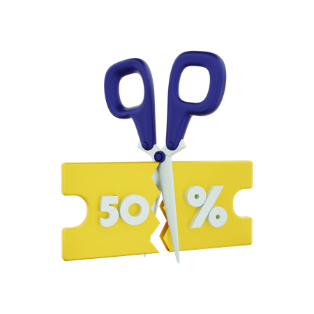 Vale de desconto de 50%  3D Illustration