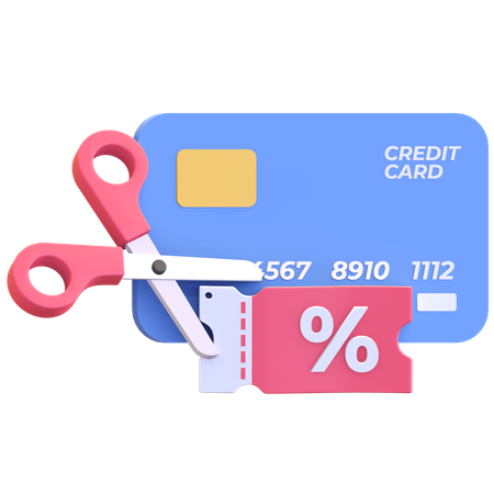 Voucher de desconto para pagamento com cartão de crédito  3D Icon