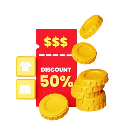 Voucher de desconto  3D Icon