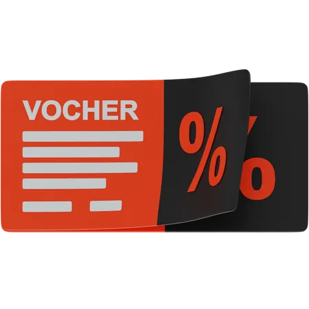 Voucher discount  3D Icon