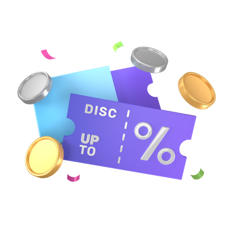 Voucher Discount  3D Icon