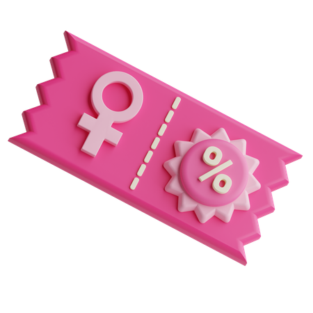 Voucher do dia da mulher  3D Icon