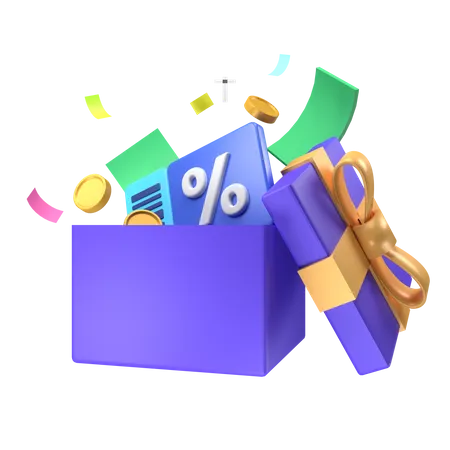 Voucher promotion box  3D Icon