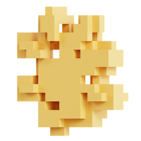 Voxel Cluster Explosion Shape  3D Icon