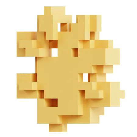 Voxel Cluster Explosion Shape  3D Icon