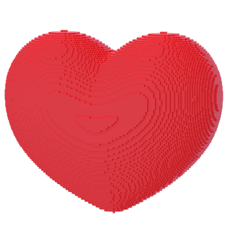 Coração Voxel  3D Icon