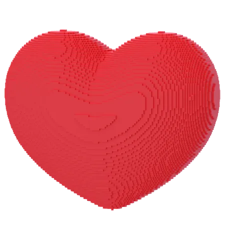 Coração Voxel  3D Icon