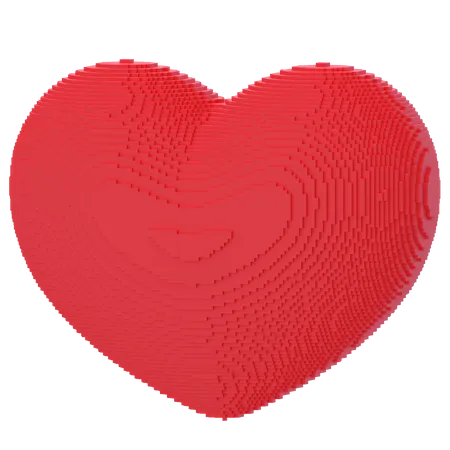 Corazón de vóxel  3D Icon