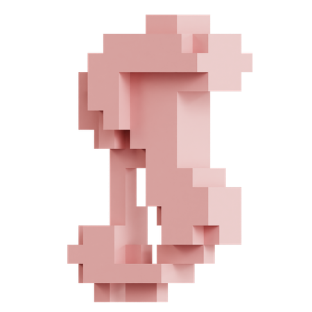 Voxel Curved Column Shape  3D Icon