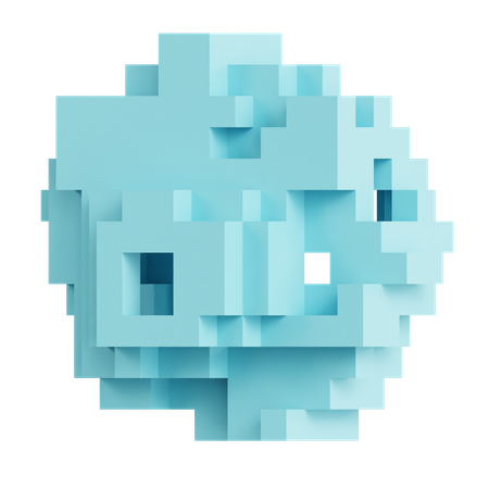 Voxel Grid Sphere With Openings  3D Icon