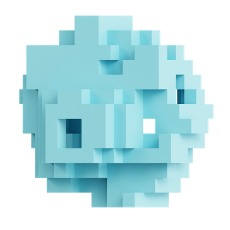 Voxel Grid Sphere With Openings  3D Icon