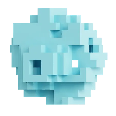 Voxel Grid Sphere With Openings  3D Icon