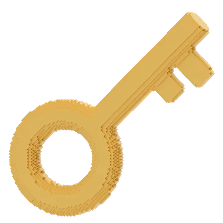 Voxel Key  3D Icon