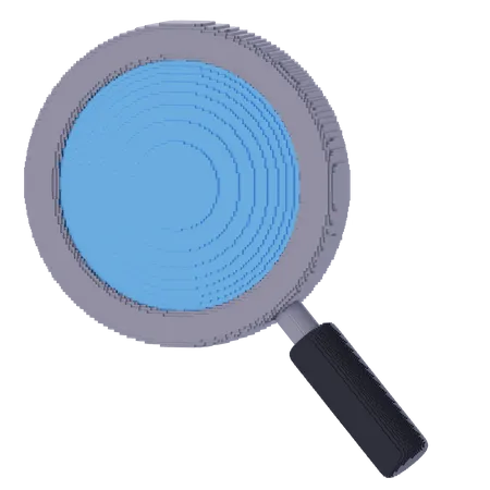 Voxel Magnifying Glass  3D Icon