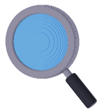 Voxel Magnifying Glass  3D Icon