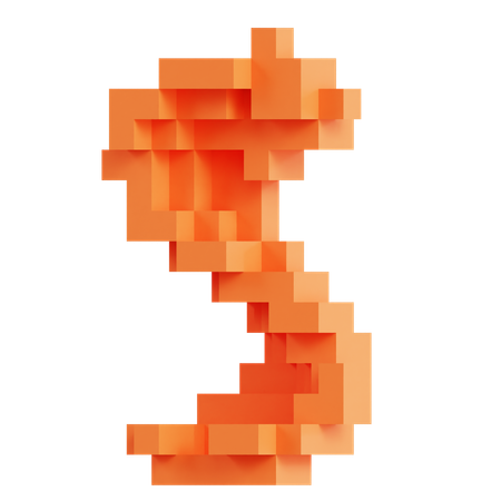 Voxel Spiral Form Structure  3D Icon
