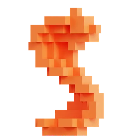 Voxel Spiral Form Structure  3D Icon