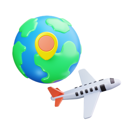 Voyage en avion  3D Icon