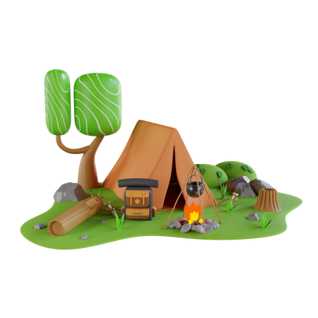 Voyage d'aventure  3D Illustration