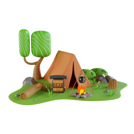 Voyage d'aventure  3D Illustration