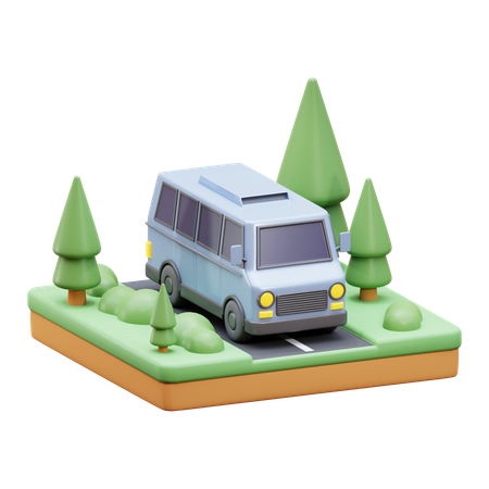 Autobus voyageant  3D Icon