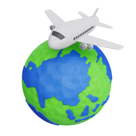 Voyage dans le monde  3D Icon